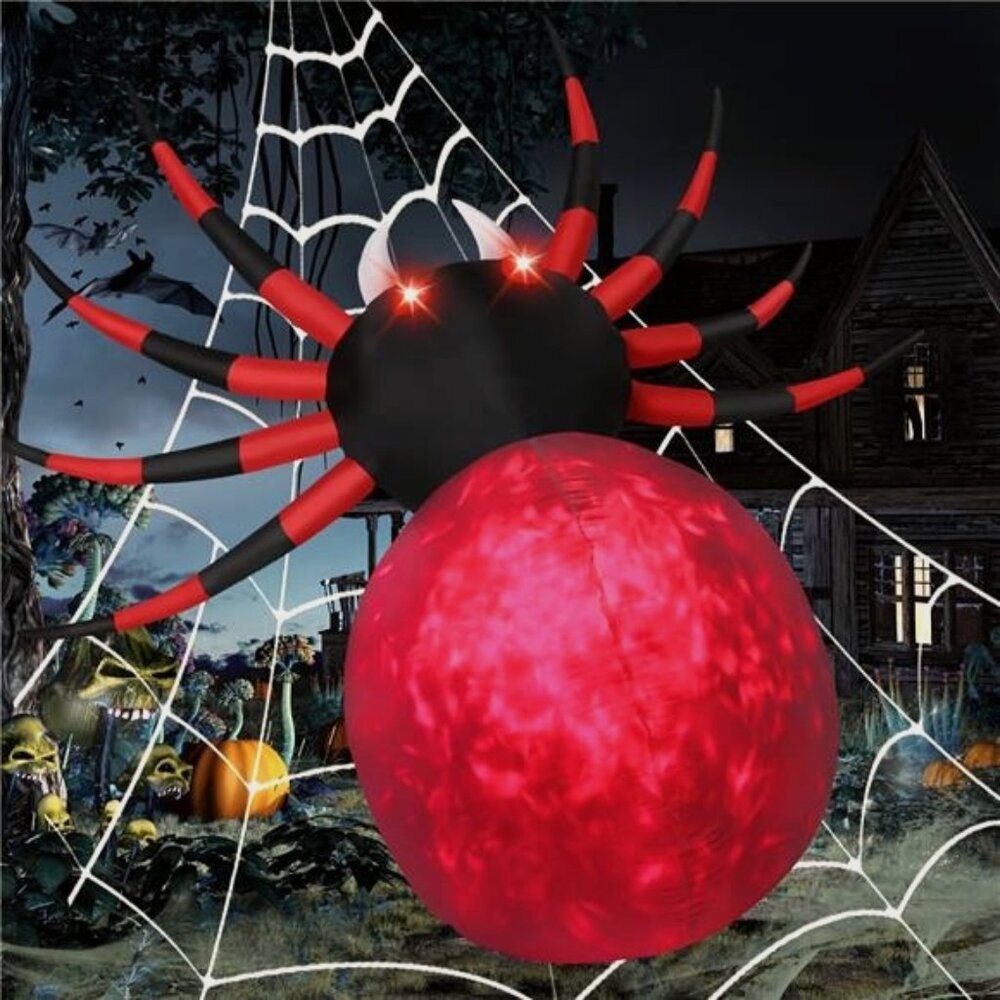 8 FT Halloween Inflatable Spider Outdoor Decoration with Magic Light Blow Up